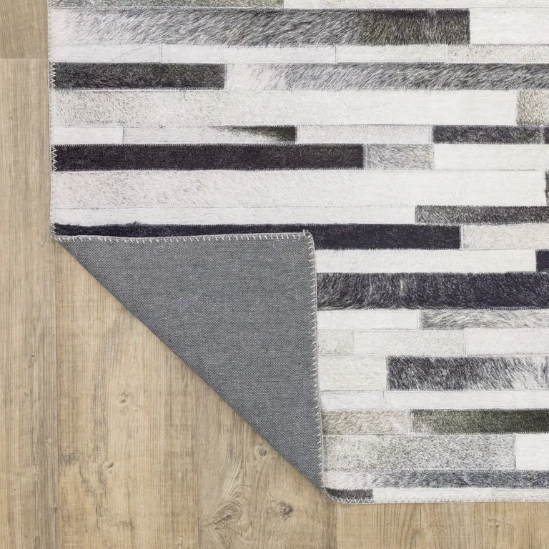 Grey Charcoal And Beige Geometric Power Loom Stain Resistant Area Rug Photo 2