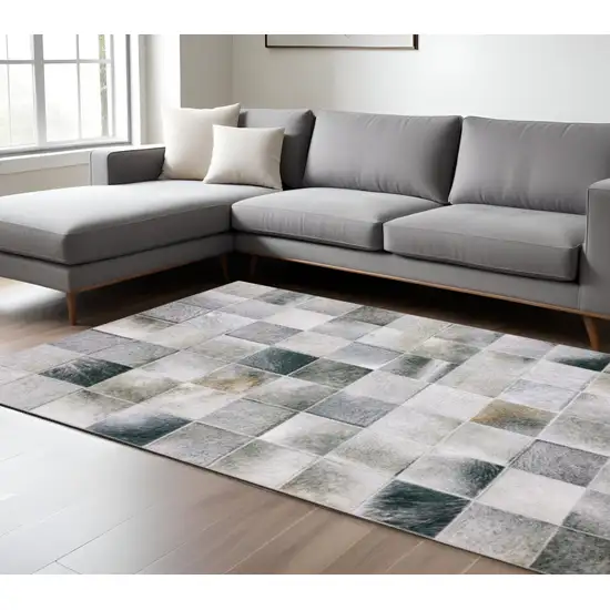 Gray Geometric Power Loom Area Rug Photo 1