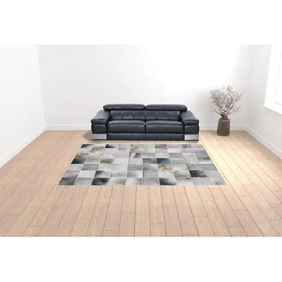 Grey Charcoal Brown And Beige Geometric Power Loom Stain Resistant Area Rug Photo 2