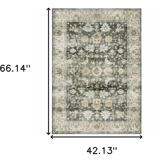 Gray and Ivory Oriental Non Skid Area Rug Photo 3