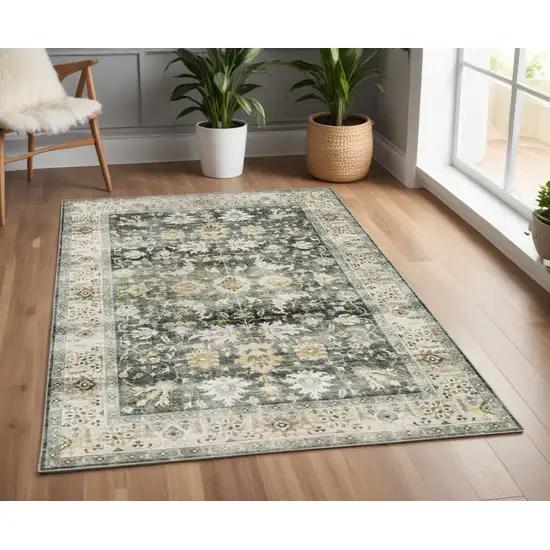 Gray and Ivory Oriental Non Skid Area Rug Photo 1