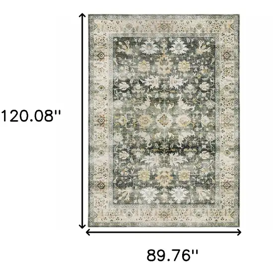 Gray and Ivory Oriental Non Skid Area Rug Photo 3