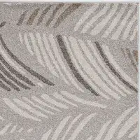 Photo of Grey Feather Pattern Indoor Outdoor Area Rug