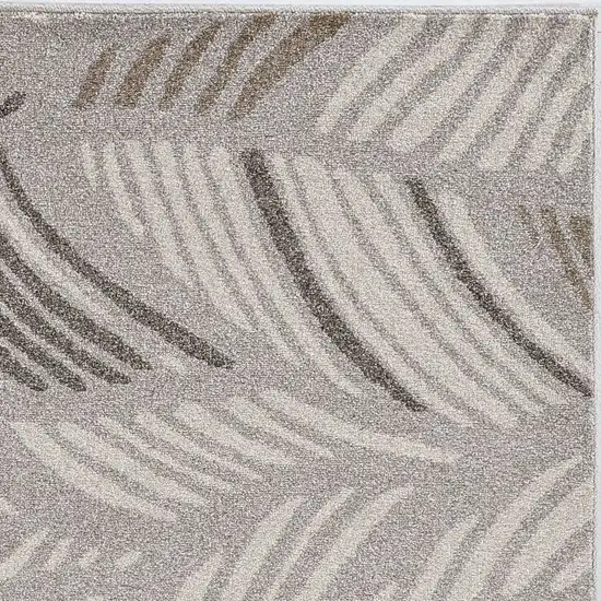 Grey Feather Pattern Indoor Outdoor Area Rug Photo 1