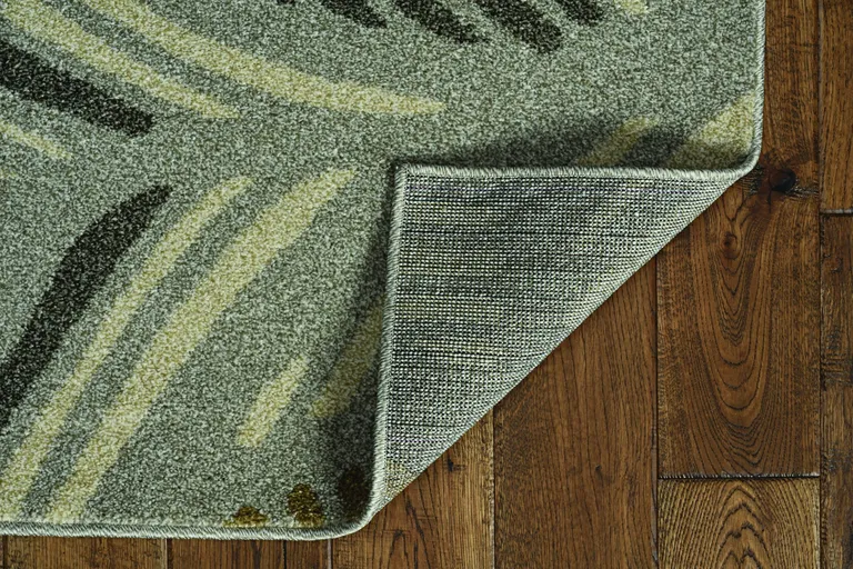 Grey Feather Pattern Indoor Outdoor Area Rug Photo 3