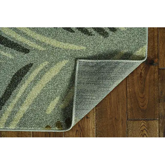 Grey Feather Pattern Indoor Outdoor Area Rug Photo 3