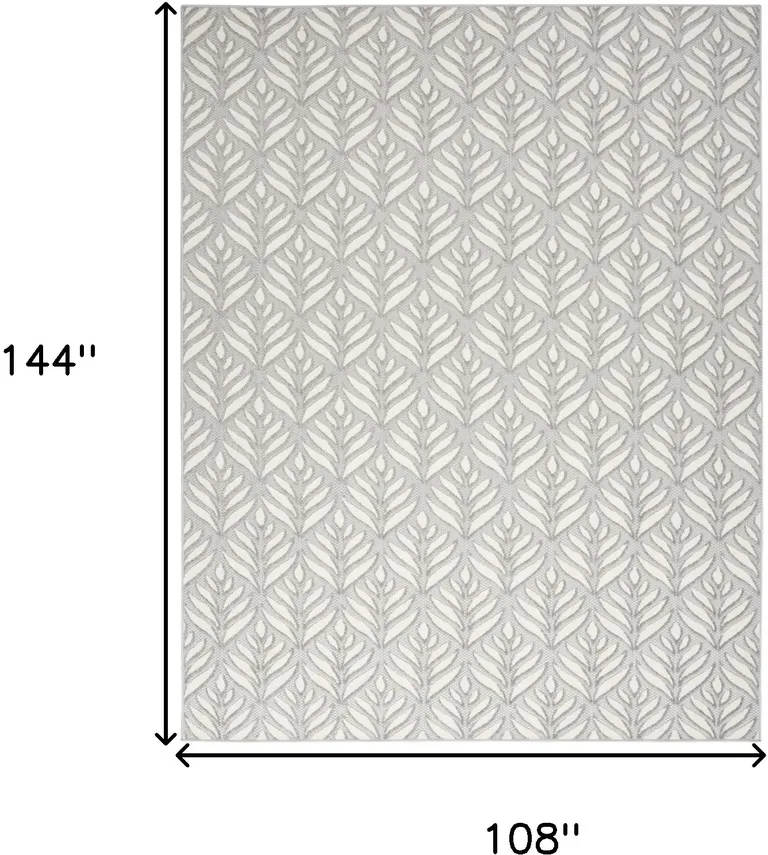 Grey Floral Stain Resistant Non Skid Area Rug Photo 5