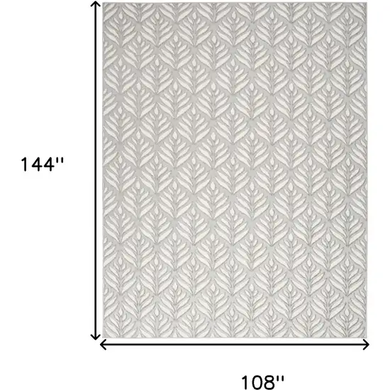 Grey Floral Stain Resistant Non Skid Area Rug Photo 5