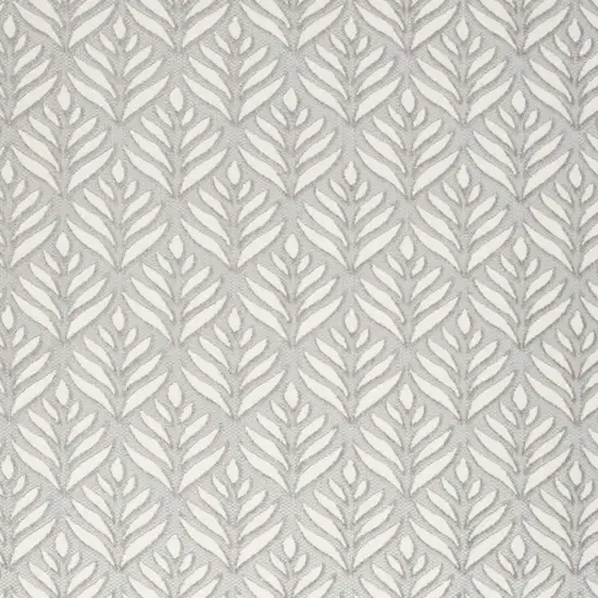 Grey Floral Stain Resistant Non Skid Area Rug Photo 6