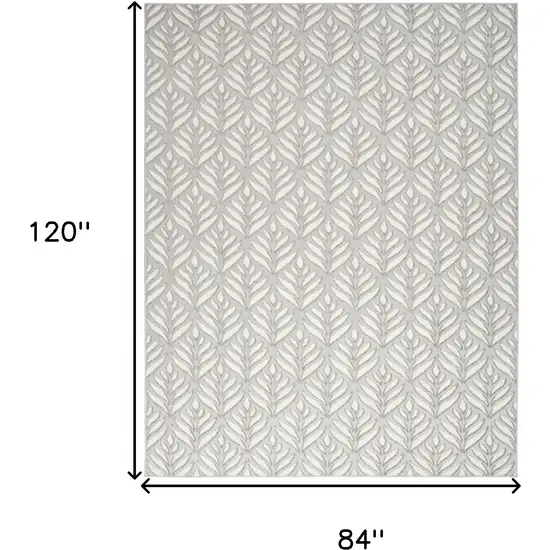 Grey Floral Stain Resistant Non Skid Area Rug Photo 5