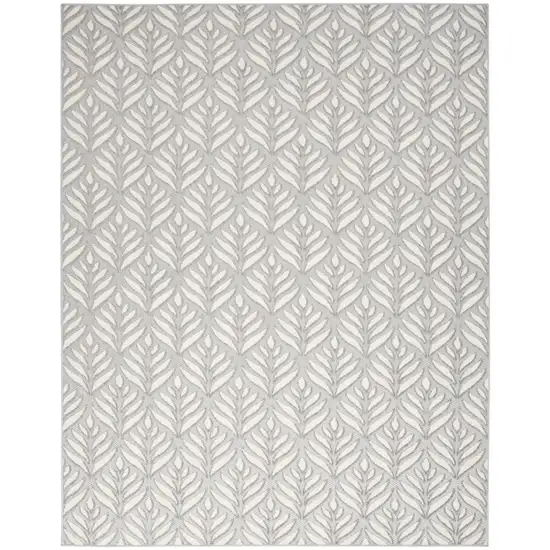Grey Floral Stain Resistant Non Skid Area Rug Photo 1