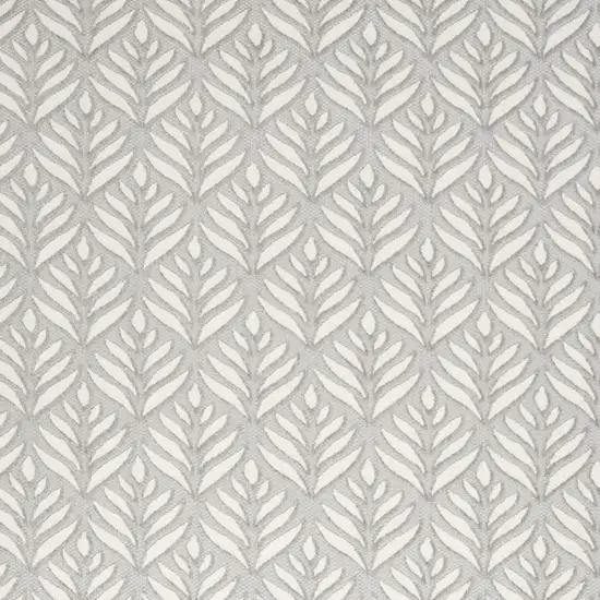 Grey Floral Stain Resistant Non Skid Area Rug Photo 3