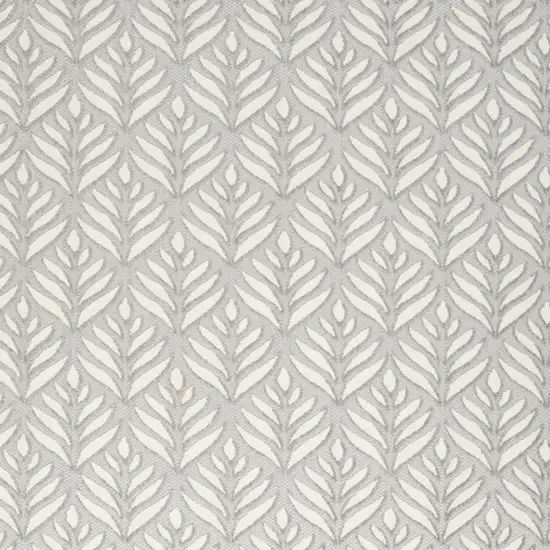 Grey Floral Stain Resistant Non Skid Area Rug Photo 6