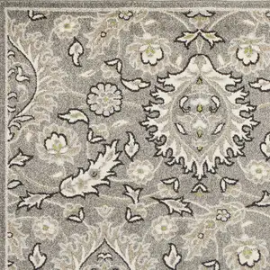 Photo of Grey Floral Vine UV Treated Indoor Area Rug