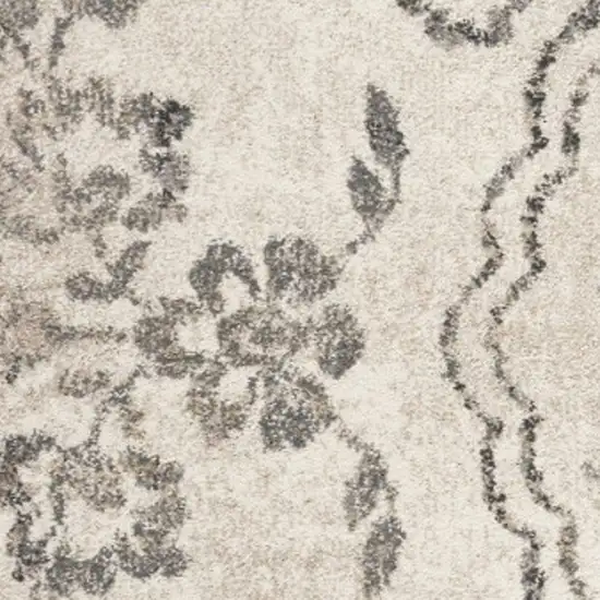 Grey Floral Vines Area Rug Photo 5