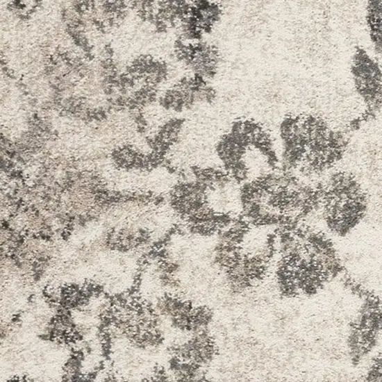 Grey Floral Vines Area Rug Photo 7