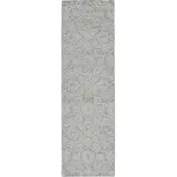 Photo of Grey Floral Vines Wool Indoor Area Rug