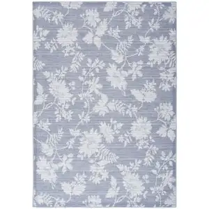 Photo of Grey Floral Washable Area Rug