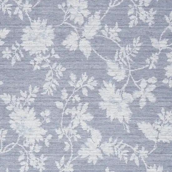 Grey Floral Washable Area Rug Photo 3