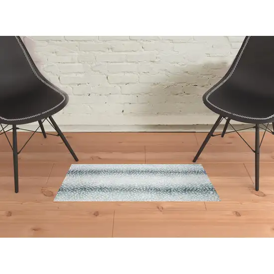 Grey Gazelle Print Shag Handmade Non Skid Area Rug Photo 2