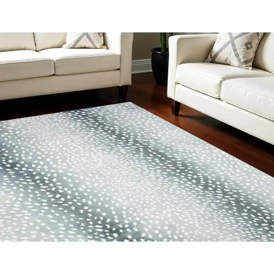 Grey Gazelle Print Shag Handmade Non Skid Area Rug Photo 1