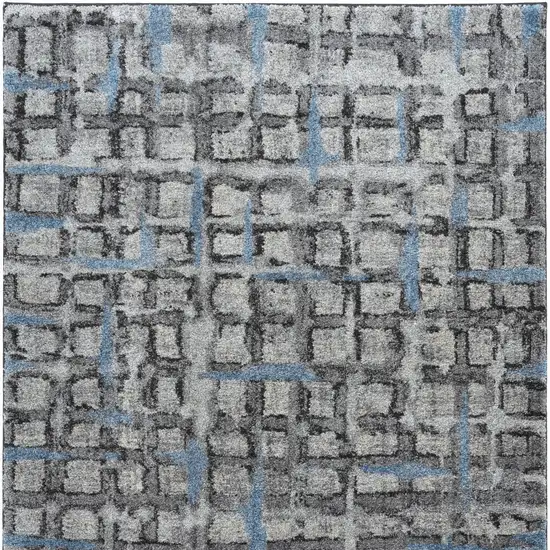 Grey Geometric Area Rug Photo 4