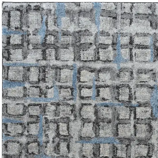 Grey Geometric Area Rug Photo 3