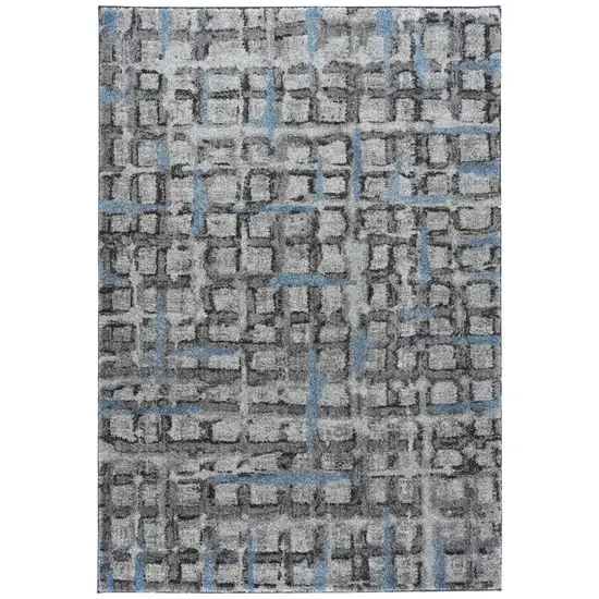 Grey Geometric Area Rug Photo 4