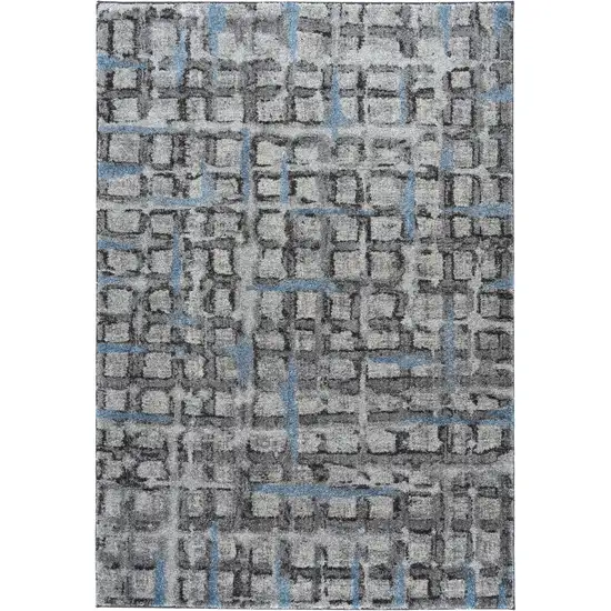 Grey Geometric Area Rug Photo 5