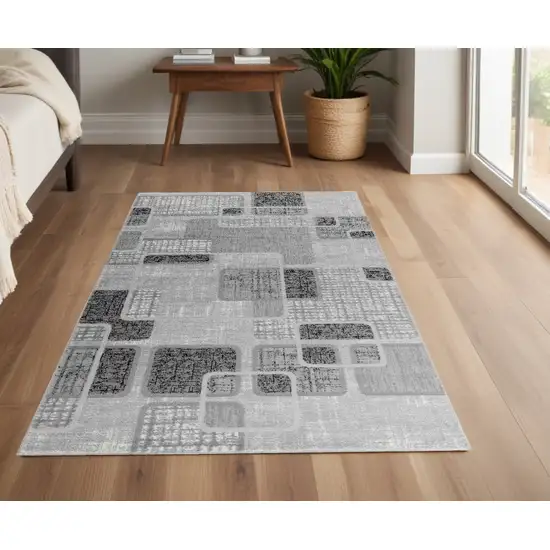 Grey Geometric Area Rug Photo 1