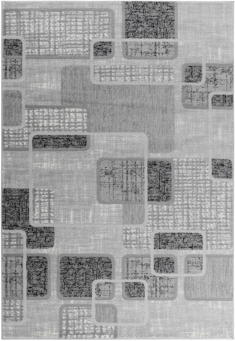 Grey Geometric Area Rug Photo 5