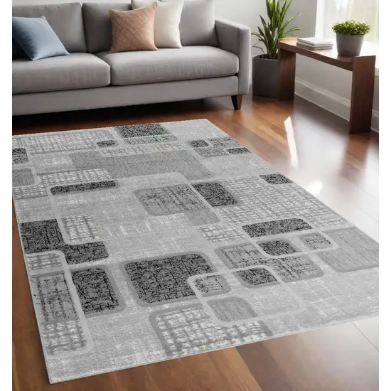 5' X 8' Grey Geometric Area Rug Photo 1