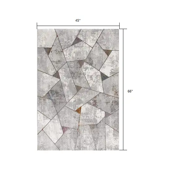 Grey Geometric Area Rug Photo 4