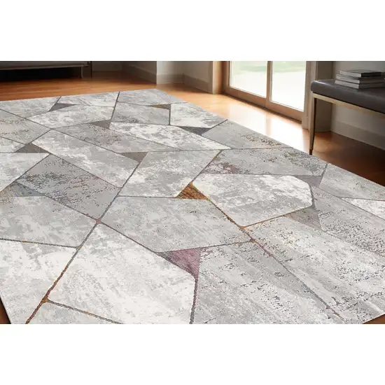 Grey Geometric Area Rug Photo 1