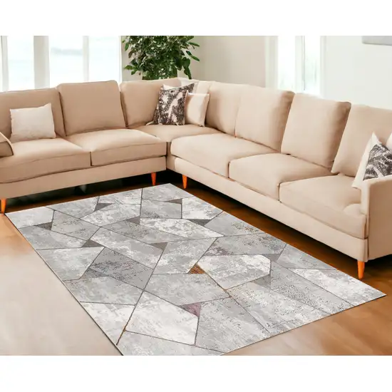 Grey Geometric Area Rug Photo 1