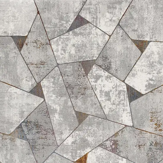 Grey Geometric Area Rug Photo 6