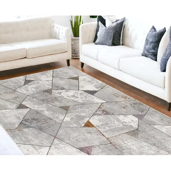 Grey Geometric Area Rug Photo 1