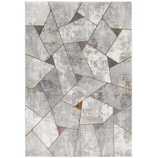 Grey Geometric Area Rug Photo 7