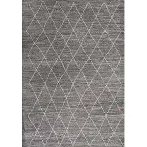 Photo of Grey Geometric Diamond Indoor Area Rug