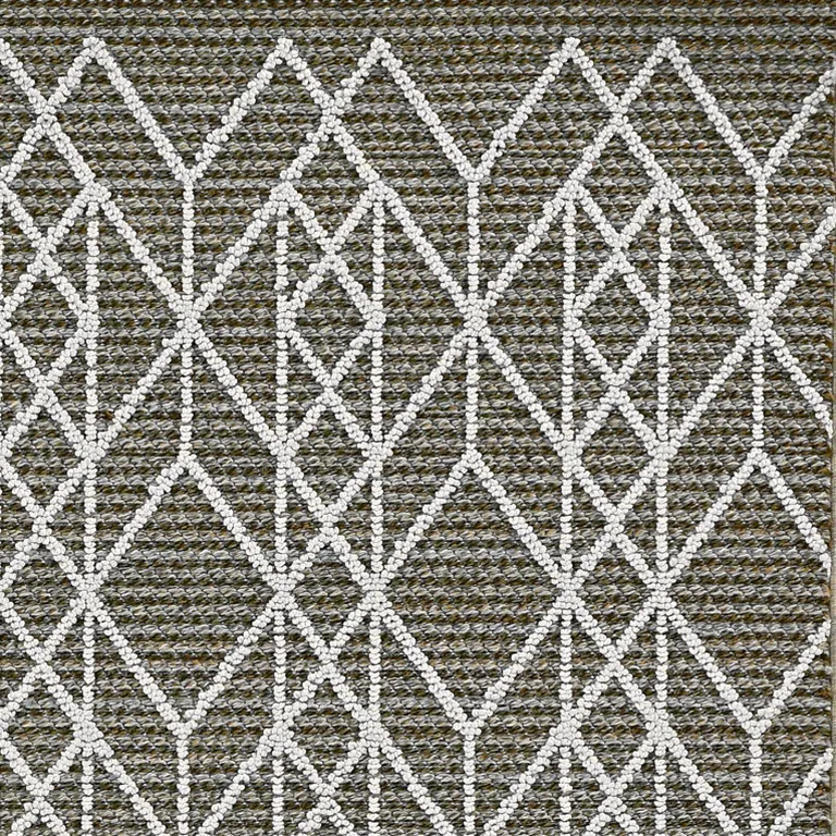 Grey Geometric Lines Runner Rug Photo 1