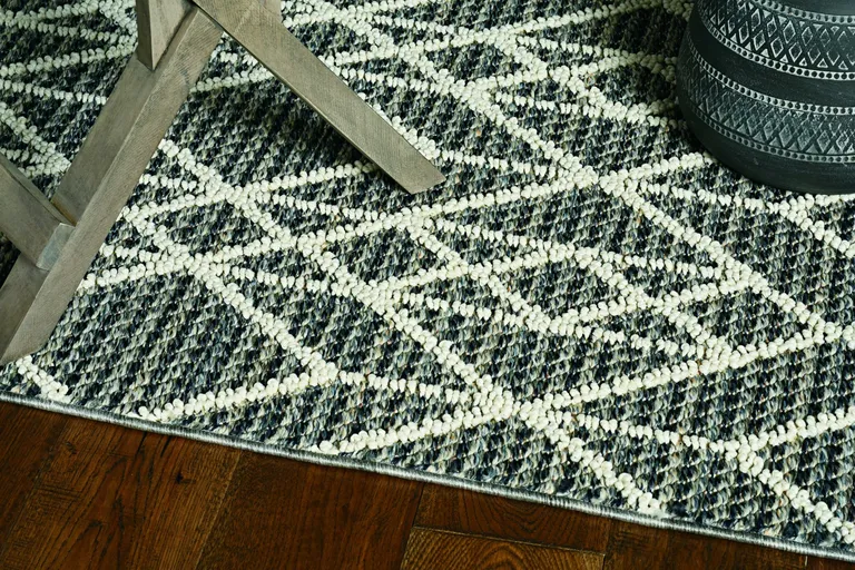 Grey Geometric Lines Runner Rug Photo 3