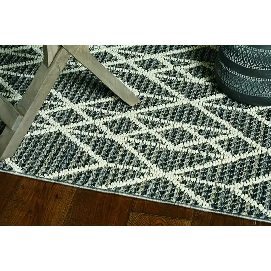 Grey Geometric Lines Runner Rug Photo 3