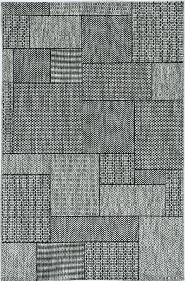 Grey Geometric Patterns Area Rug Photo 2