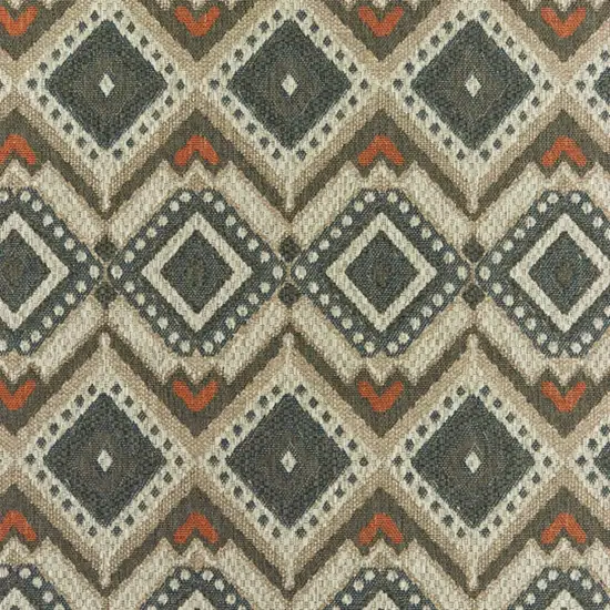 Gray Geometric Stain Resistant Indoor Outdoor Area Rug Photo 3