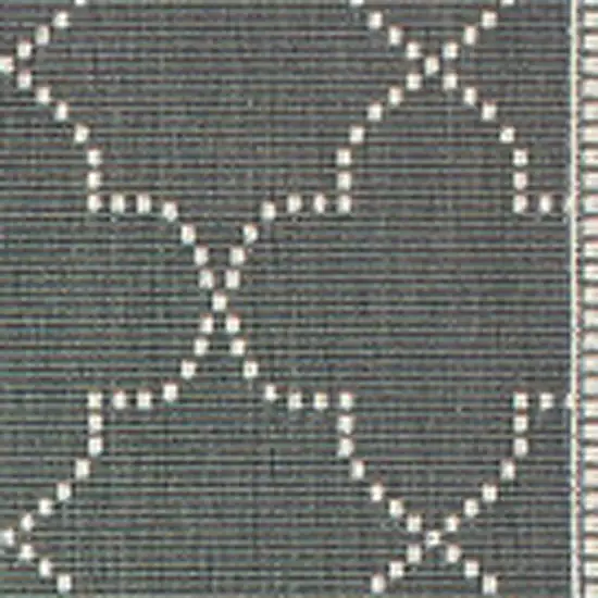 Grey Geometric Stain Resistant Indoor Outdoor Area Rug Photo 5