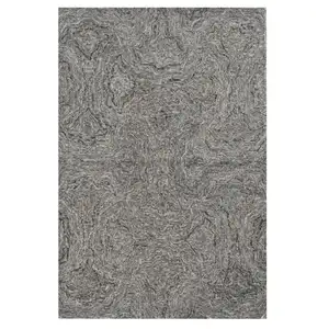 Photo of Grey Hand Tufted Abstract Indoor Area Rug