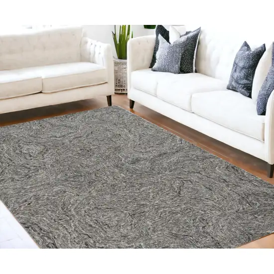 Grey Hand Tufted Abstract Indoor Area Rug Photo 1