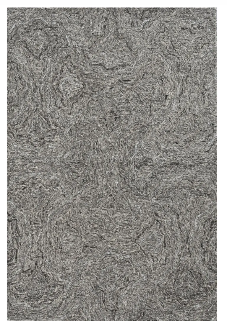 Grey Hand Tufted Abstract Indoor Area Rug Photo 1