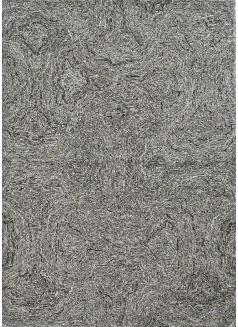 Grey Hand Tufted Abstract Indoor Area Rug Photo 1