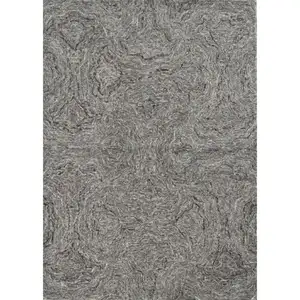 Photo of Grey Hand Tufted Abstract Indoor Area Rug